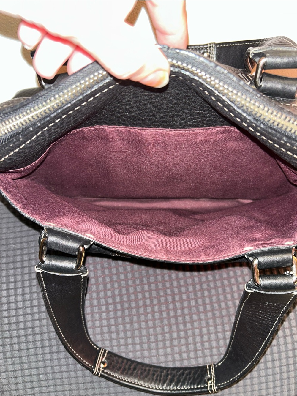 Coach Hampton Leather Satchel with Contrast Stitching- F13963 - Picture 8 of 12